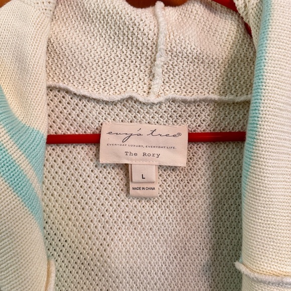 Evy’s Tree Rory Striped Hoodie Duster Cardigan L NWOT - Picture 2 of 10